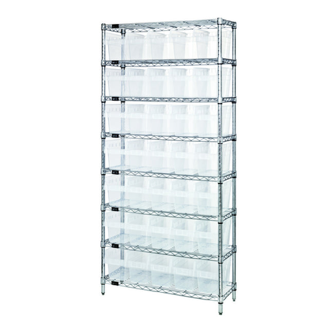 Quantum WR8-802CL Bin Wire Shelving System 36"W X 12"D X 74"H Overall Size 800 Lb. Capacity Per Shelf