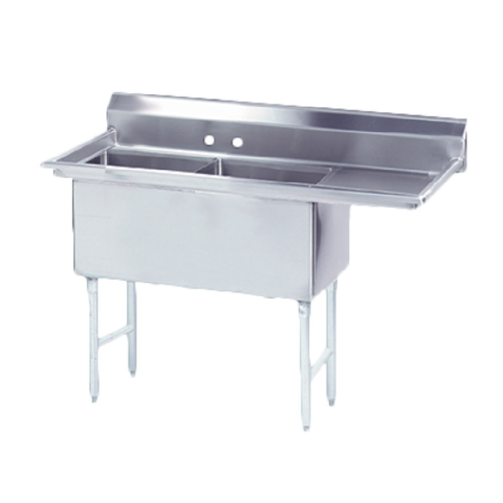 Advance Tabco FS-2-1620-18R Fabricated Sink 2-compartment 18" Right Drainboard