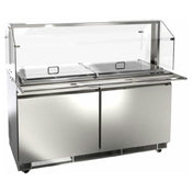 Omcan 50089 (PT-CN-1524-S-HC) Refrigerated Prep Table Two-section 60"W