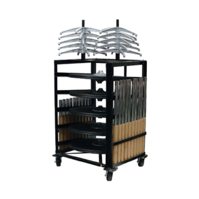 Forbes Industries HD-CCT30 Table Truck 36-1/2" X 32" X 72"H (10) 30" Dia. Round Tables Capacity
