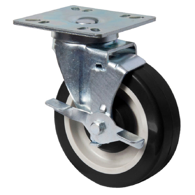 BK Resources 5HBR-UP4-PLY-PS4 Caster Kit 5" Diameter Heavy Duty Swivel With 4" X 4" Universal Plate