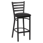 Royal ROY 9002 BLK - Bar Stool, Ladder Back, 17"L X 16-1/2"W X 43-3/8"H