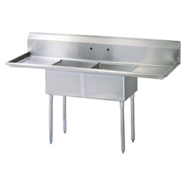 Turbo Air TSA-2-D1 Sink 2-compartment With 18" Left & Right-hand Drainboards
