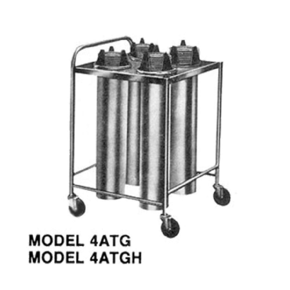 Piper Products 4ATGH75 - Heated Dish Dispenser, Open Tubular Frame, Mobile Design
