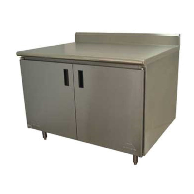 Advance Tabco HK-SS-306M Work Table 72"W X 30"D Cabinet Base With Mid-shelf & Hinged Doors