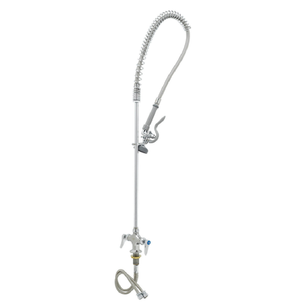 T&S Brass B-0113-CR EasyInstall Pre-Rinse Unit Spring Action Gooseneck Single Hole Base Faucet