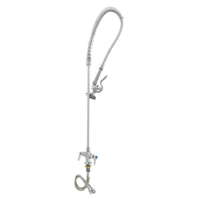 T&S Brass B-0113-CR EasyInstall Pre-Rinse Unit Spring Action Gooseneck Single Hole Base Faucet
