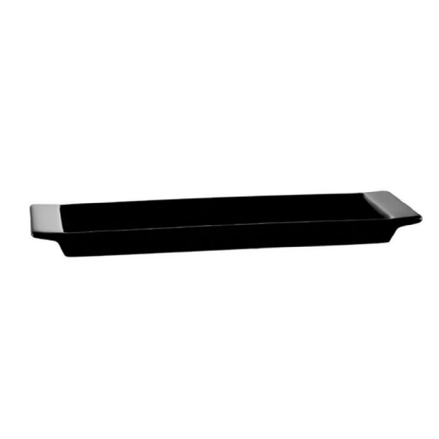 CAC China F-3S-BLK Fortune Tray 12"L X 3-1/2"W X 3/4"H Rectangular