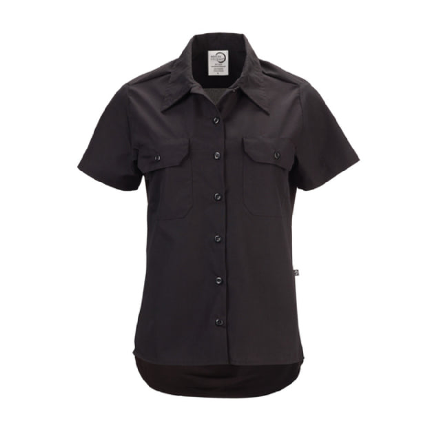 Mercer Culinary M60350BK3X Metro Edge® Brewer/Work Shirt Women's (7) Traditional Buttons