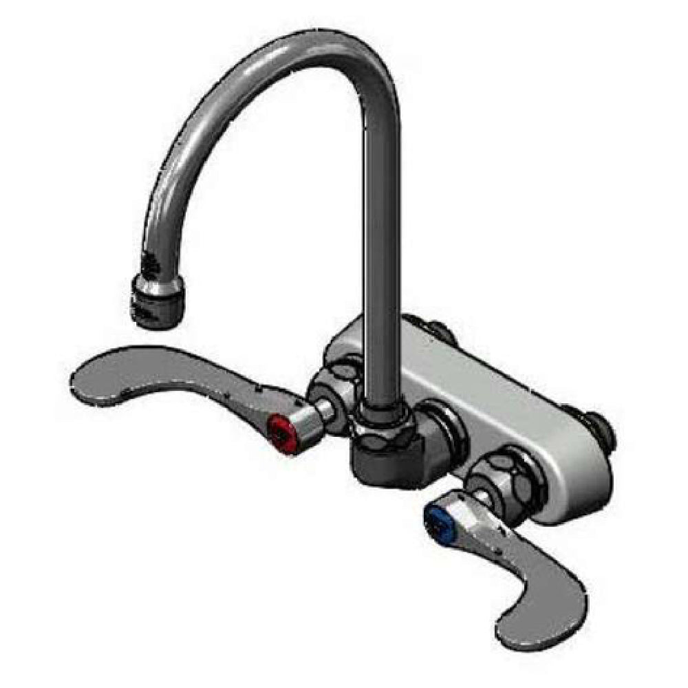 T&S Brass B-1146-04-CR-WS Workboard Faucet Wall Mount 4" Centers