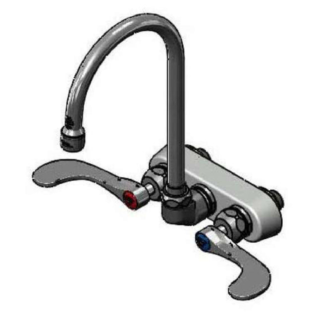 T&S Brass B-1146-04-CR-WS Workboard Faucet Wall Mount 4" Centers