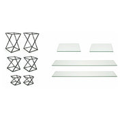FOH BST030MUM28 Buffet Essentials Twist Clear Glass On Matte Black Includes Two BRI005BKI28 Twist Risers Set Of 3 Matte Black