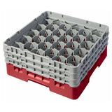 Cambro 30S638163 Camrack® Glass Rack With (3) Soft Gray Extenders Full Size