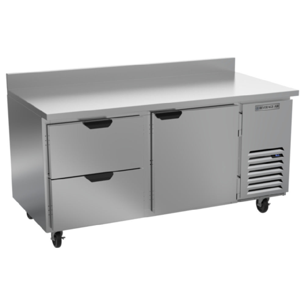 Beverage Air WTRD67AHC-2 Worktop Refrigerator Two-section 35-1/2" Working Height