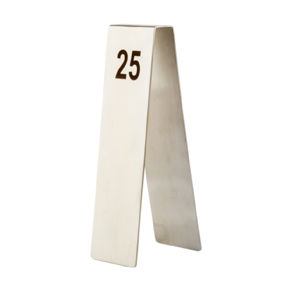 TableCraft Products 12795 - Number Tents, 2" X 2.75" X 6.75", 1-25,200 Series Stainless Steel
