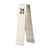 TableCraft Products 12795 - Number Tents, 2" X 2.75" X 6.75", 1-25,200 Series Stainless Steel