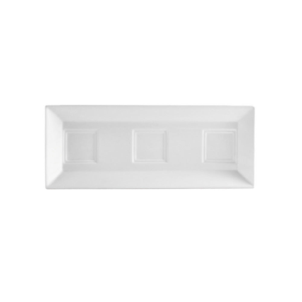 CAC China CTY-RT10 Citysquare Platter 12"L X 4-3/4"W X 1"H Rectangular
