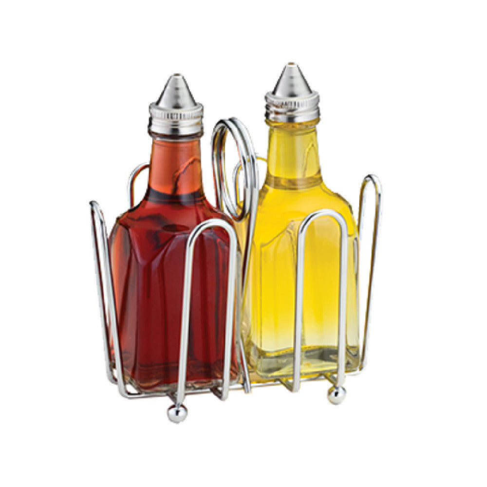 TableCraft Products 600ST - Oil & Vinegar Dispenser Set, (2) 6 Oz. Clear Glass Bottles (dishwasher Safe)