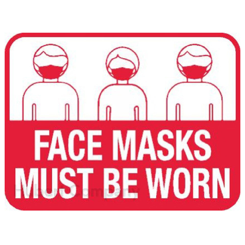 Hubert 95126 - Decal, "Face Mask Must Be Worn", 11" X 8-1/2"