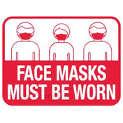 Hubert 95126 - Decal, "Face Mask Must Be Worn", 11" X 8-1/2"