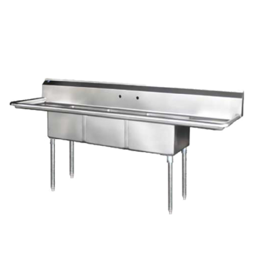 Blue Air BS3-24-14/2D - Sink, 3-compartments, 24" Right & Left Drainboard