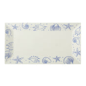 CAC China ATC-RT51-AW Atlantic Seashell Platter 14-1/2"L X 8-1/4"W X 1-1/4"H Rectangular