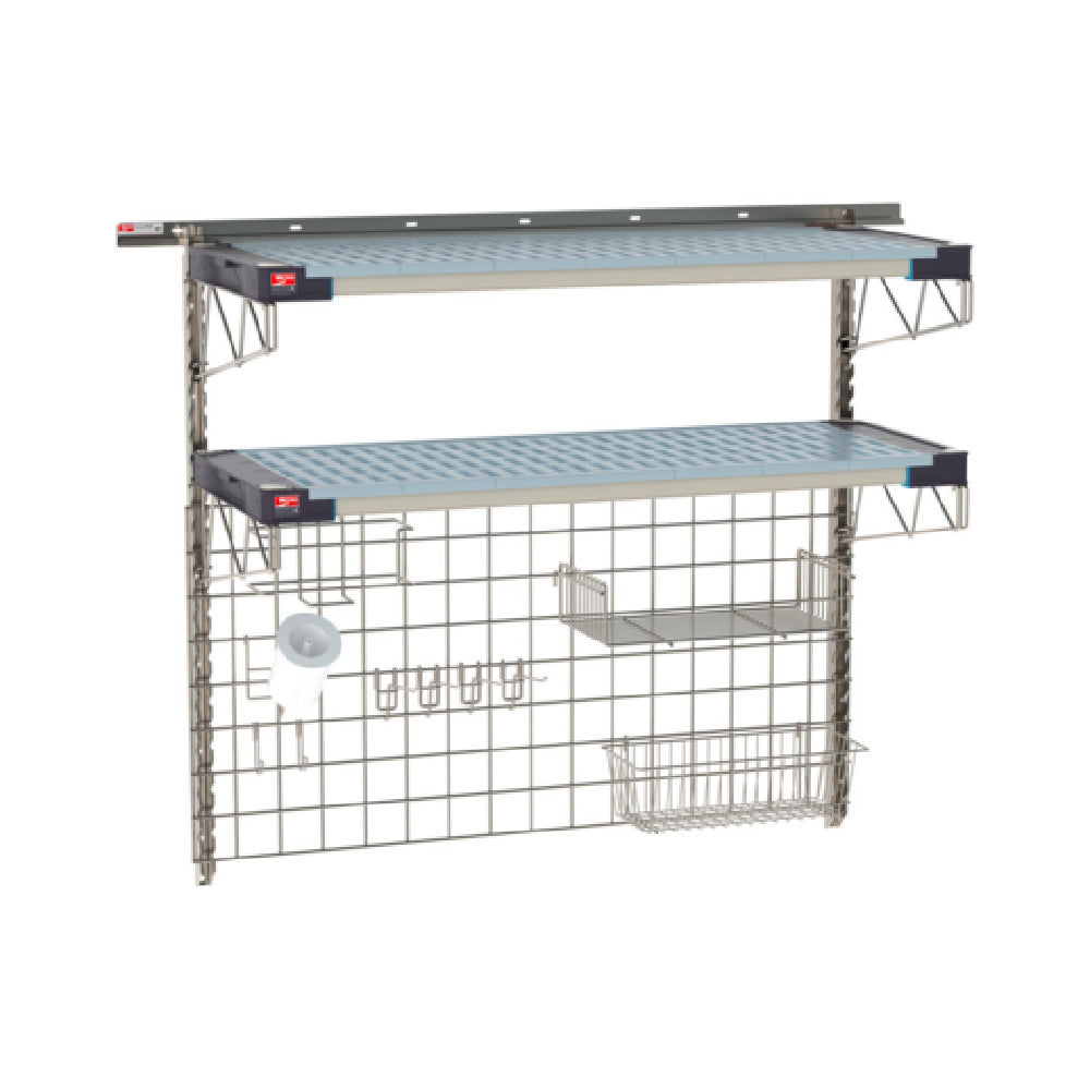 Metro SW-1848S4-45-PREP - SmartWall Life Complete Kit For Prep, Two-shelf, Type 304 Stainless Steel Components: Wall Track