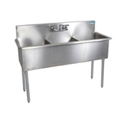 BK Resources BK8BS-3-18-12 Budget Sink Three Compartment 57"W X 21-1/2"D X 41"H Overall Size