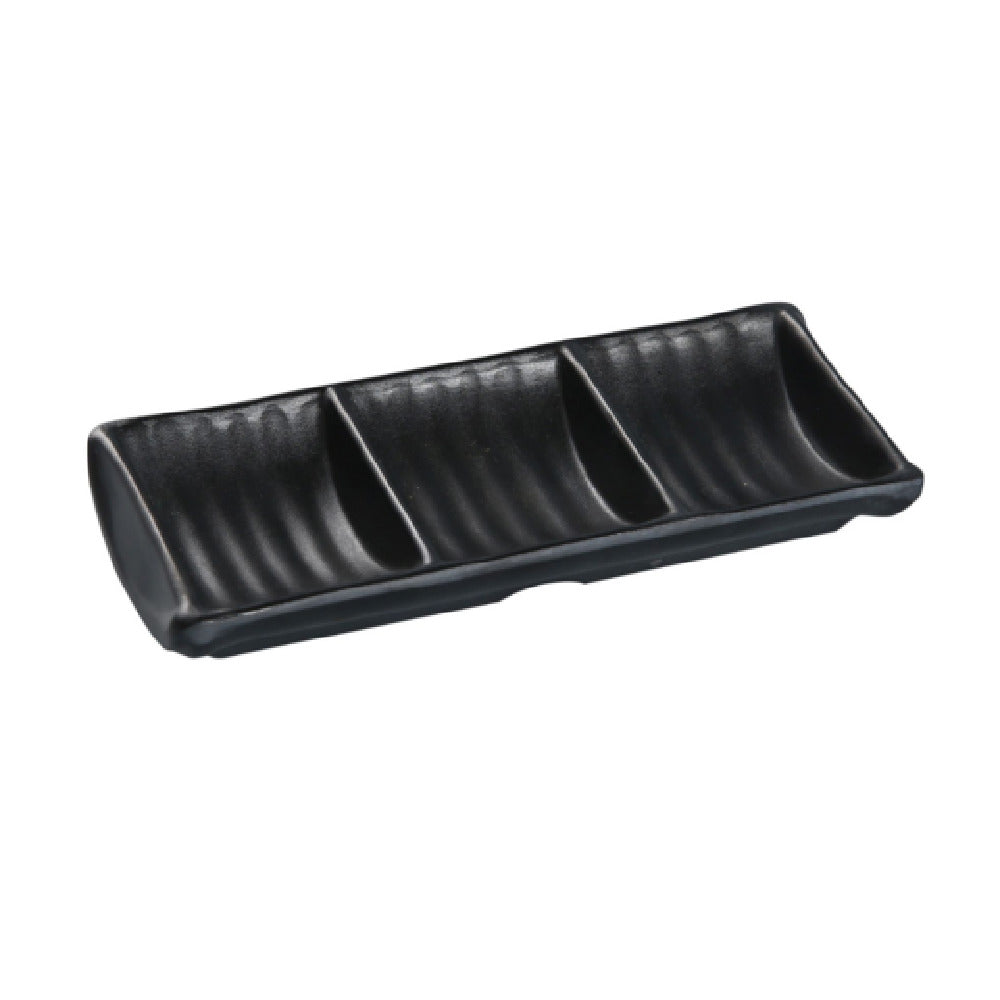 Yanco BP-4030 Black Pearl Sauce Dish 2-1/2 Oz. 7-1/2"L X 3-1/2"W