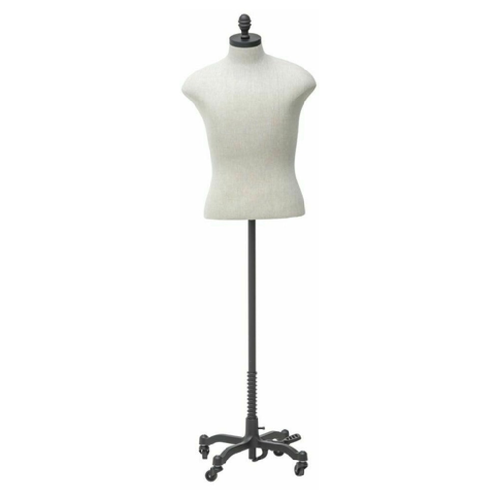 Hubert 51712 - Dress Form, Male, (40" Chest, 31-1/2" Waist, 39" Hip, 26" Height) Adjustable Overall Height: 52"H To 59"H