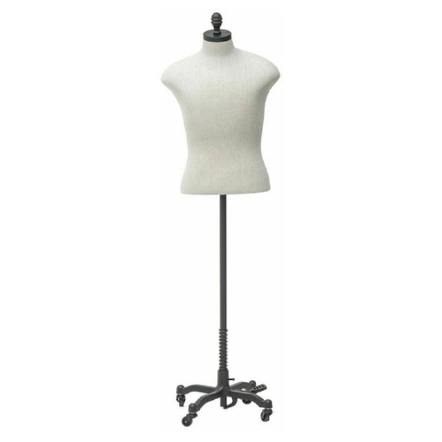 Hubert 51712 - Dress Form, Male, (40" Chest, 31-1/2" Waist, 39" Hip, 26" Height) Adjustable Overall Height: 52"H To 59"H