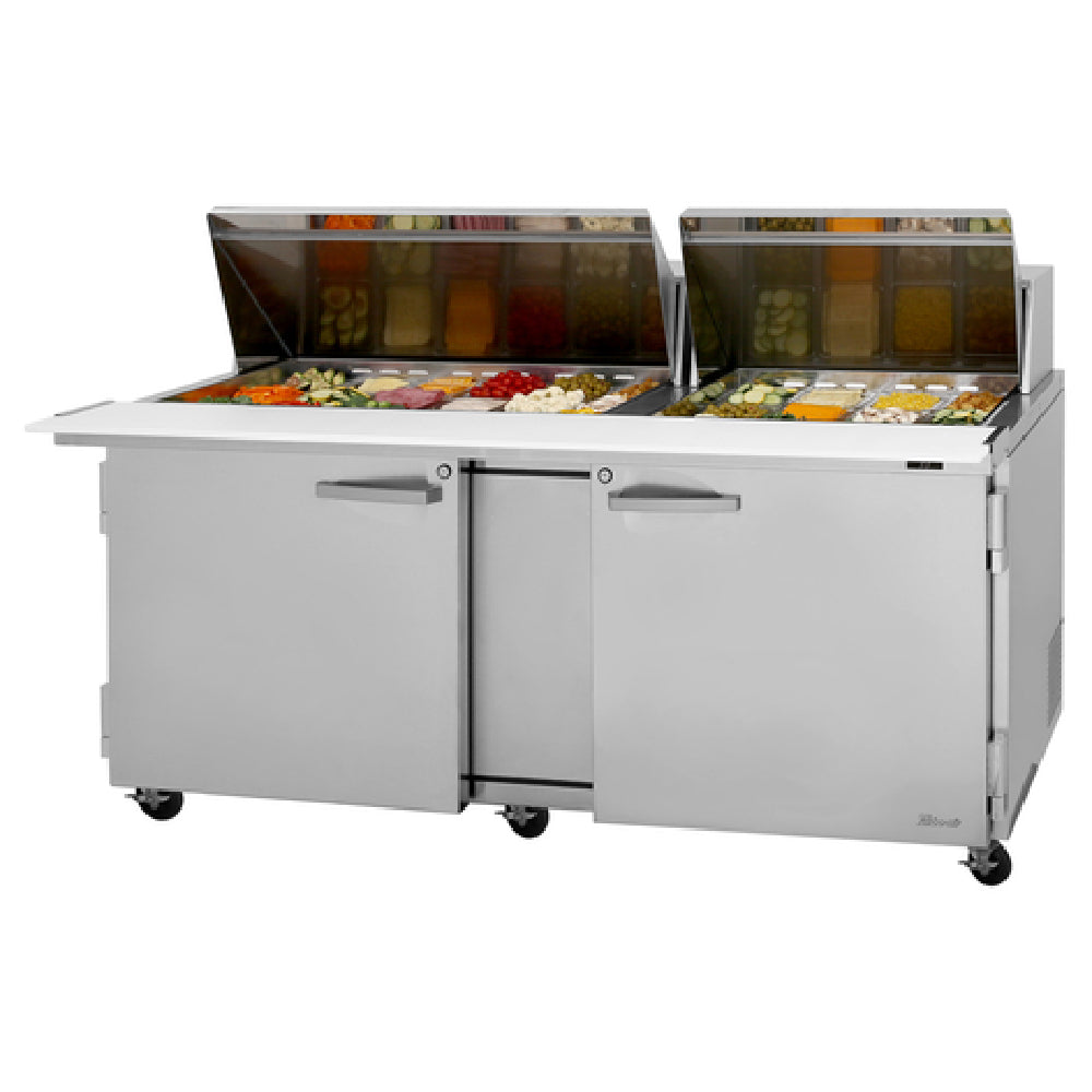 Turbo Air PST-72-30-N(-AL) PRO Series Mega Top Sandwich/Salad Prep Table Two-section