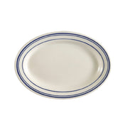 CAC China BLU-34 Blue Line Platter 9-3/8"L X 6-1/4"W X 3/4"H Oval
