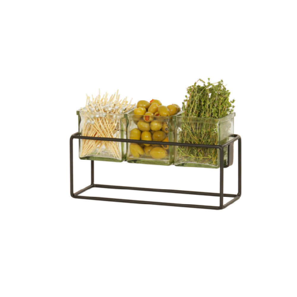 Cal-Mil 23747-6-13 3 Jar Holder 12.5"W X 4.5"D X 6"H Includes 3 Glass