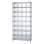 Quantum WR9-214CL Bin Wire Shelving System 36"W X 24"D X 74"H Overall Size 800 Lb. Capacity Per Shelf