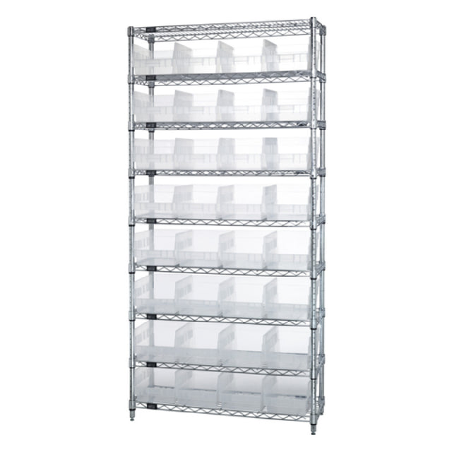 Quantum WR9-214CL Bin Wire Shelving System 36"W X 24"D X 74"H Overall Size 800 Lb. Capacity Per Shelf