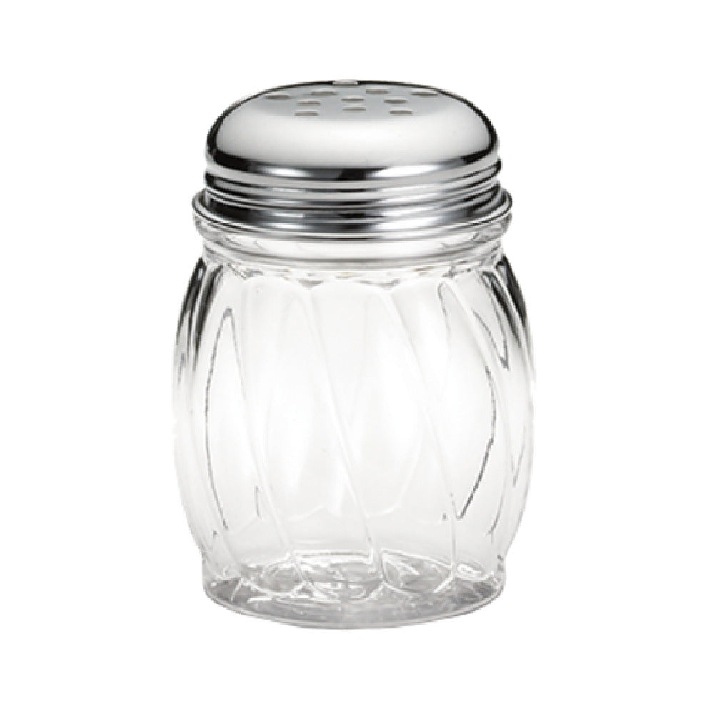 Tablecraft 260 Cheese Shaker 6 Oz. Swirled Glass Jar (dishwasher Safe)