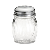 Tablecraft 260 Cheese Shaker 6 Oz. Swirled Glass Jar (dishwasher Safe)