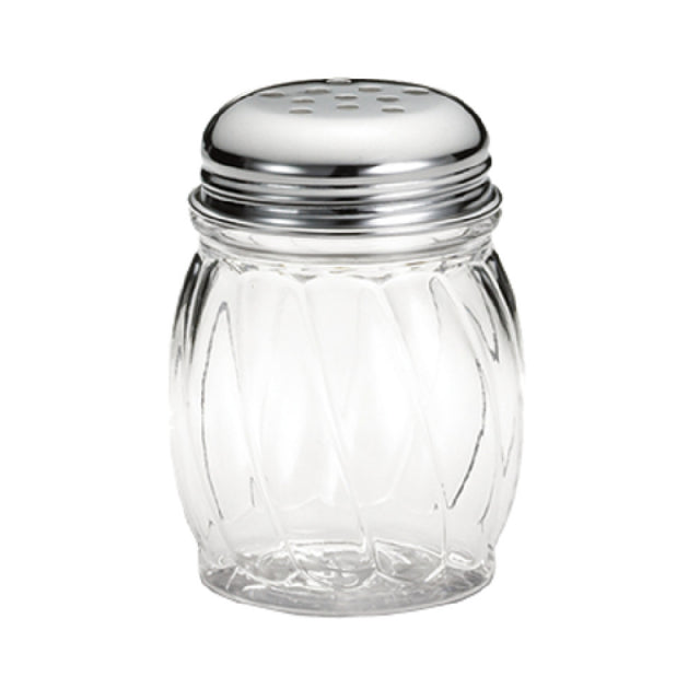 Tablecraft 260 Cheese Shaker 6 Oz. Swirled Glass Jar (dishwasher Safe)