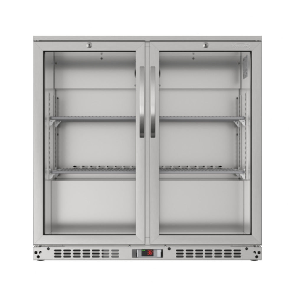 Koolmore BC-2DSW-SS - Back Bar Refrigerator, Two-section, 35-2/5"W X 20-4/5"D X 35-1/5"H