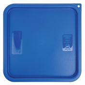 Hubert 10349 HUBERT® 1218 And 22 Qt Blue Plastic Square Food Container Lid 11"L X 11"W X 1/2"D