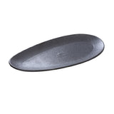 Yanco DB-316 Diamond Black Plate 16"L X 7-1/2"W X 1"H Leaf Shape