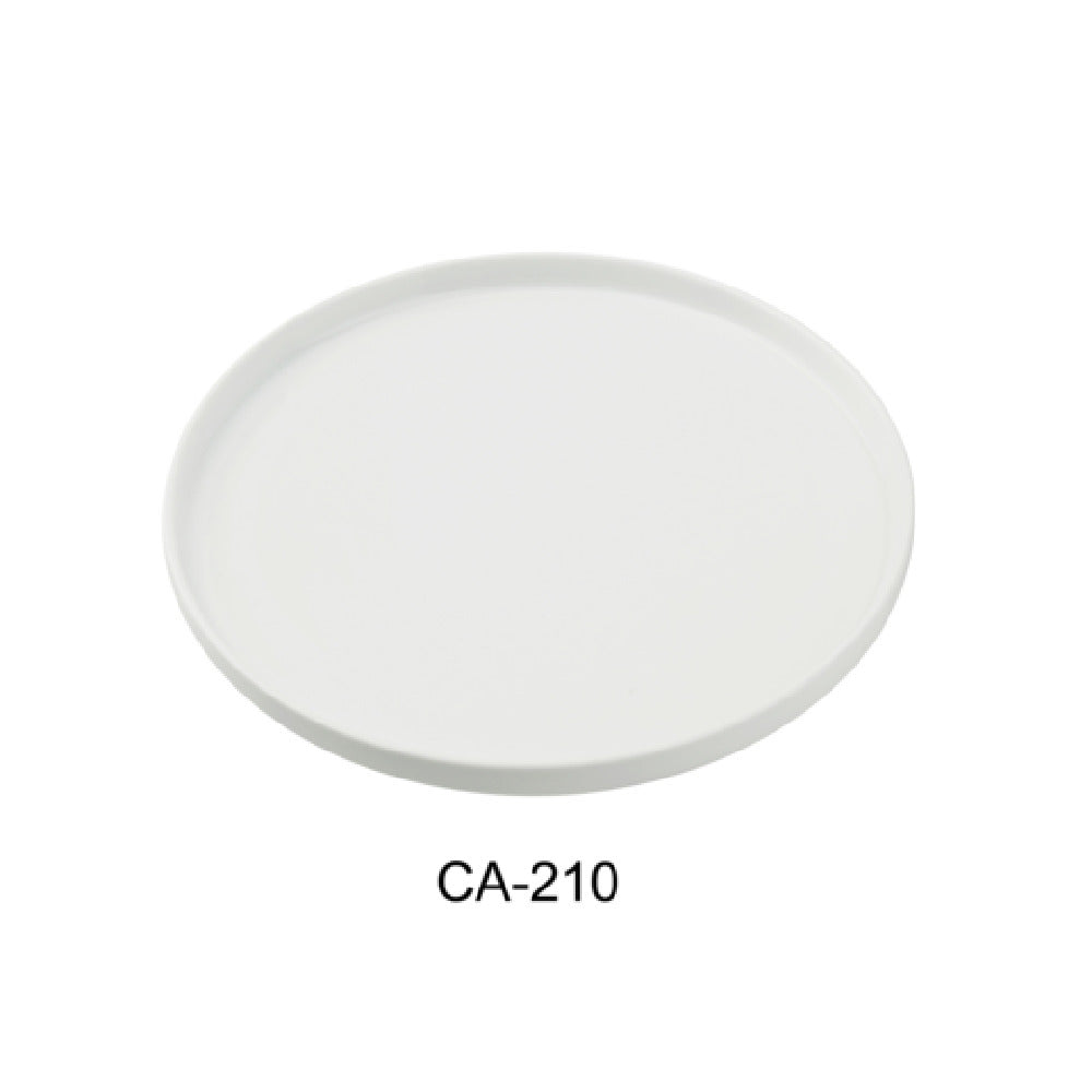 Yanco CA-210 Cambria Dinner Plate 10" Dia. X 1"H Porcelain With Aluminum