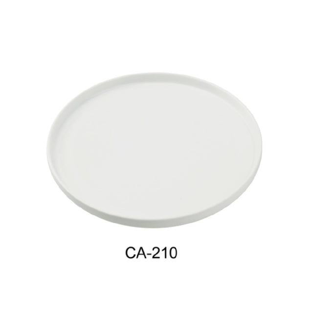 Yanco CA-210 Cambria Dinner Plate 10" Dia. X 1"H Porcelain With Aluminum