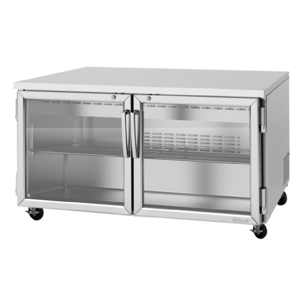 Turbo Air PUR-60-G-N PRO Series Undercounter Refrigerator Two-section 17cu. Ft.