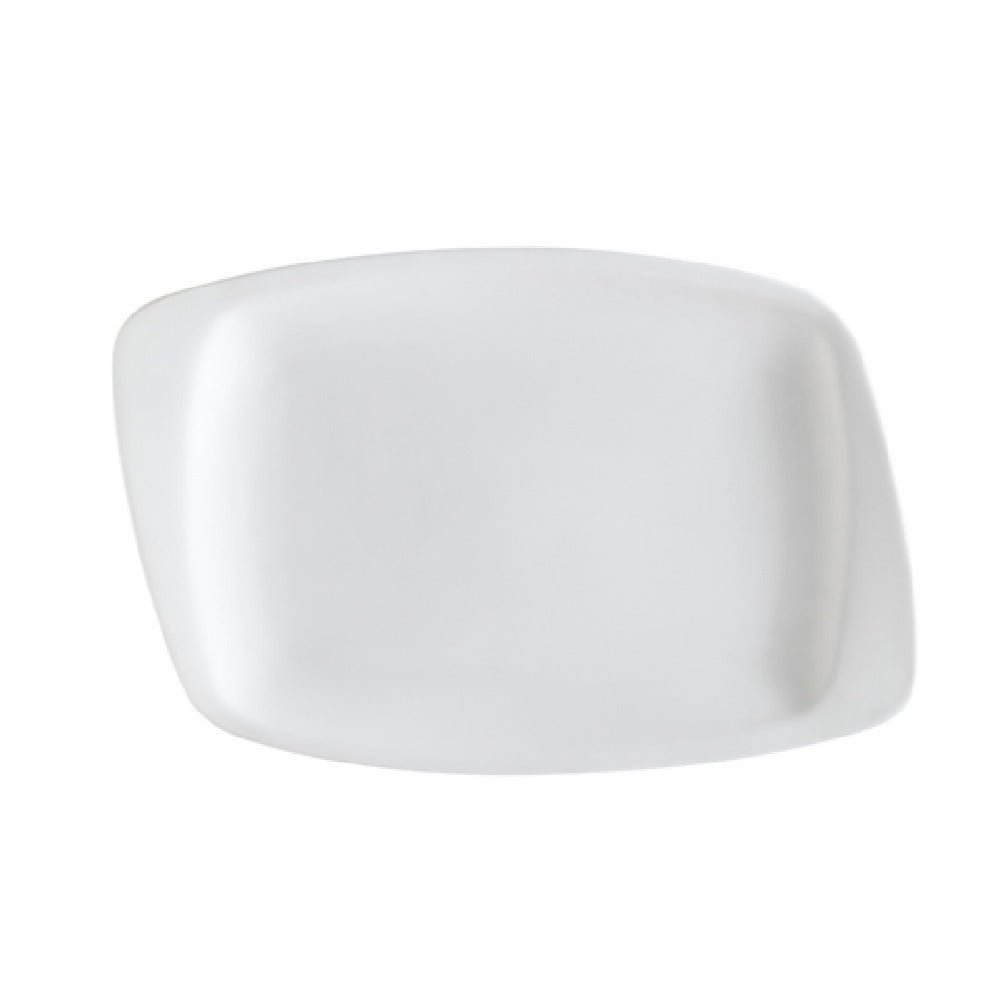 CAC China WH-14 White Pearl Platter 13-1/2"L X 9-1/4"W X 1"H Rectangular
