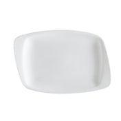 CAC China WH-14 White Pearl Platter 13-1/2"L X 9-1/4"W X 1"H Rectangular