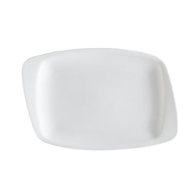 CAC China WH-14 White Pearl Platter 13-1/2"L X 9-1/4"W X 1"H Rectangular