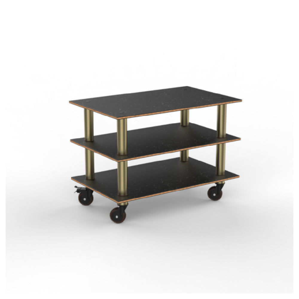 Steelite MGCMLX02MBXH - Modular Classic Medium Unit Marble Black Brushed Brass Heavy Duty Casters