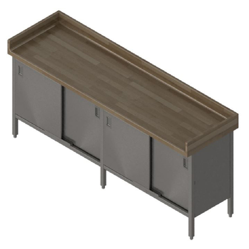 John Boos EBSW7R43-3096 Work Table Cabinet Base With Sliding Doors 96"W X 30"D X 40-1/2"H Overall Size
